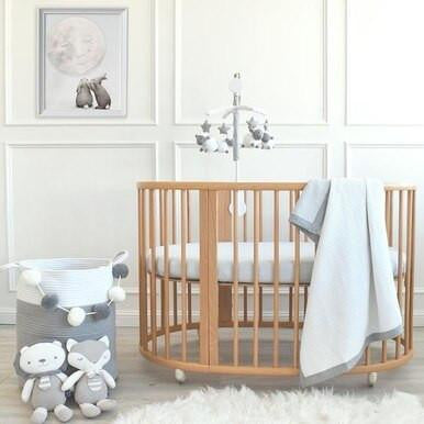 Buy Living Textiles Cot Waffle Blanket - Grey Stripe Online - Babies Nz