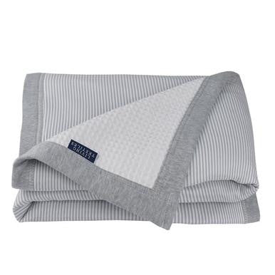Buy Living Textiles Cot Waffle Blanket - Grey Stripe Online - Babies Nz