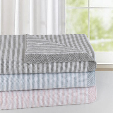 Buy Living Textiles Cotton Knit Stripe Blanket Online - Babies Nz