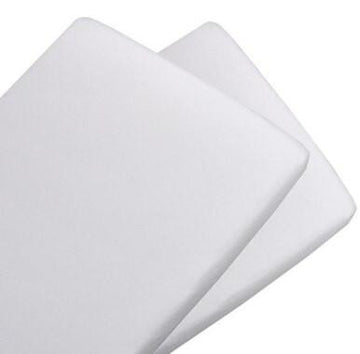 Buy Living Textiles Jersey Bassinet Fitted Sheets - White (2pk) Online - Babies Nz