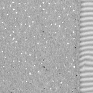 Living Textiles Jersey Cot Comforter - Silver Stars/Grey Stripe