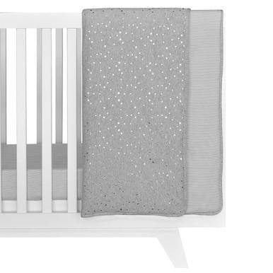 Living Textiles Jersey Cot Comforter - Silver Stars/Grey Stripe-1