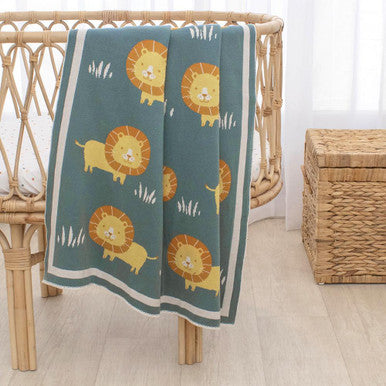 Buy Lolli Living Knitted Pram Blanket - Day at the Zoo Online - Babies Nz