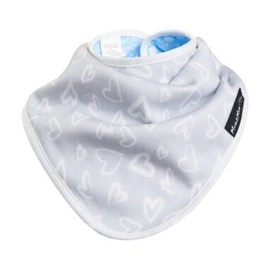 Buy Mum 2 Mum Bamboo Bandana Bib - Grey Hearts Online - Babies Nz