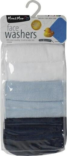 Buy Mum 2 Mum Face Cloth 6 Pack Boy Online - Babies Nz