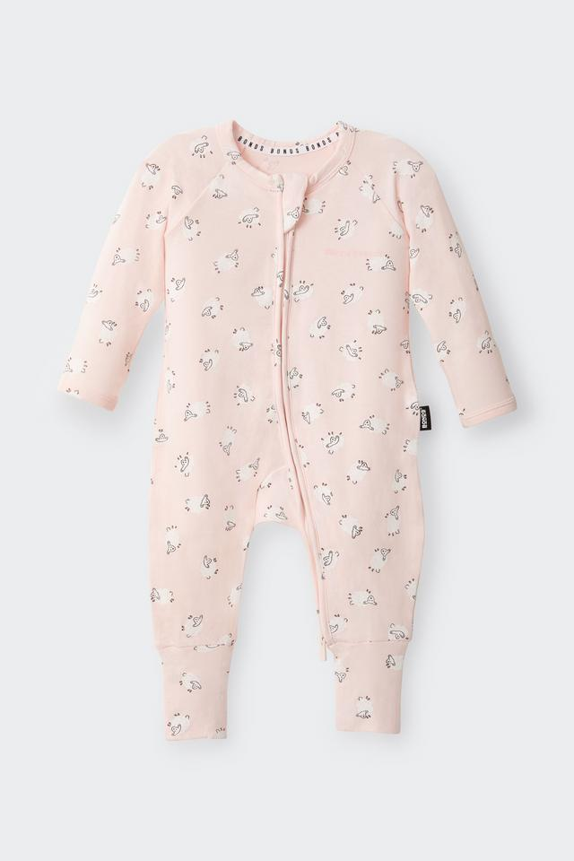 Bonds Newbies Organic Cotton Zippy - Counting Sheep Pink-1