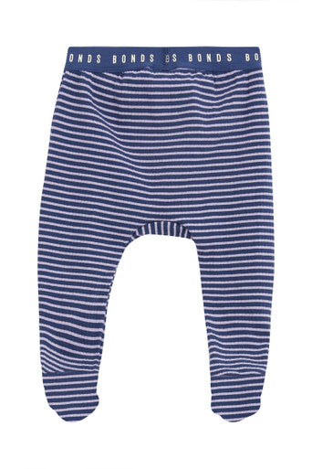 Bonds Newbies Rib Foot Legging - Bastille Blue-2