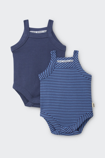 Bonds Newbies Rib Singlet Suit 2pk - Puberty Blues-Lowest Tide / Puberty Blues-1