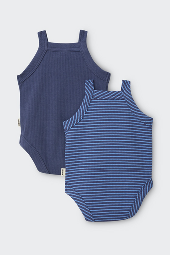Bonds Newbies Rib Singlet Suit 2pk - Puberty Blues-Lowest Tide / Puberty Blues-2