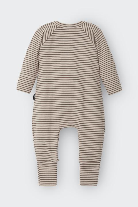 Bonds Newbies Wide Needle Rib Zippy - Latte / Chocolate-2