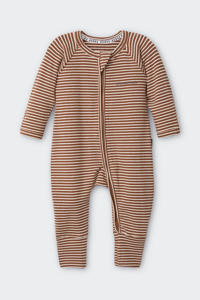 Bonds Newbies Wide Needle Rib Zippy - Rib Chocolate-1