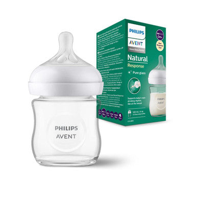 Buy Philips Avent Natural Response Glass Feeding Bottle 120ml Online - Babies Nz