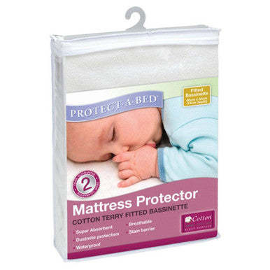 Buy Protect-A-Bed Cotton Terry Elastic Fitted Sheet Bassinet Online - Babies Nz