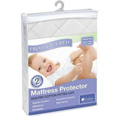 Buy Protect A Bed Cotton Quilted Cot Fitted Online - Babies Nz