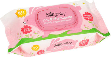 Buy Silk Rosehip Fragranced Baby Wipes 80’s Online - Babies Nz