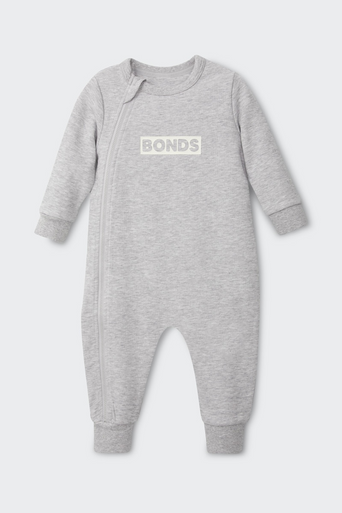 Bonds Tech Sweats Zip Wondersuit - New Grey Marle-1