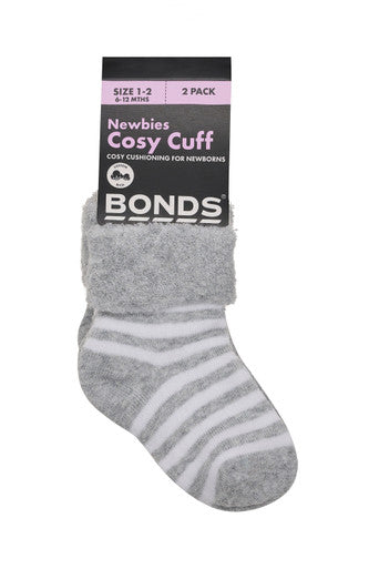Bonds WonderSock Cozy Cuffs - Grey 2pk-1