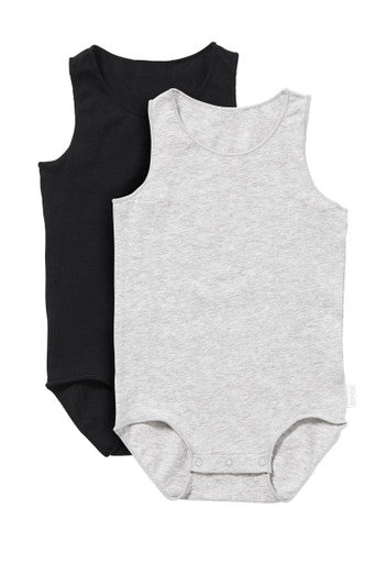 Bonds Wonderbodies Singletsuit 2pack - Black & Grey-1