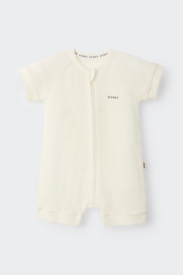 Bonds Waffle Zip Romper - Marscapone-1