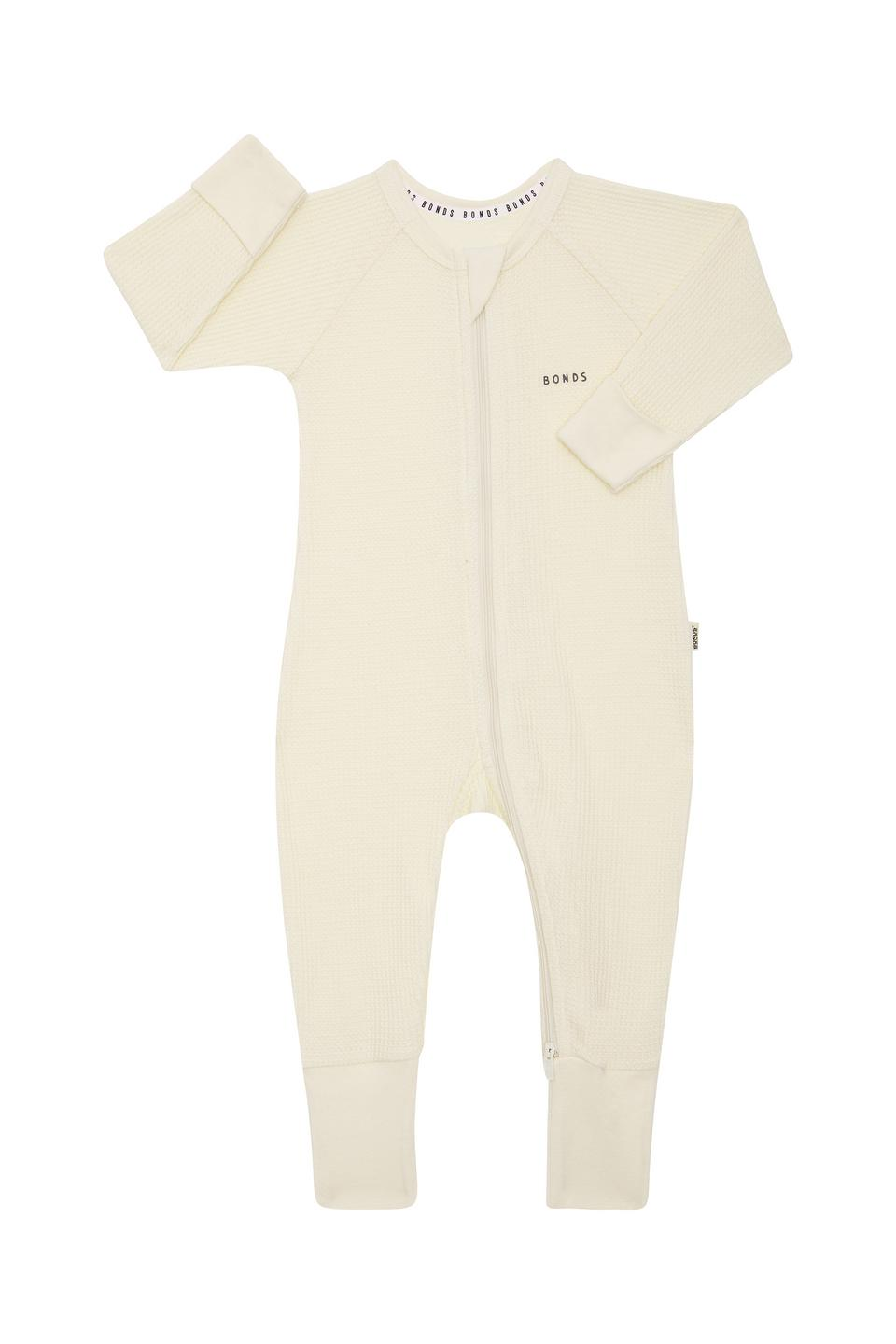 Bonds Waffle Zip Wondersuit - Mascarpone-1