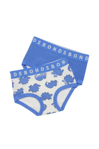 Bonds Whoopsies Toilet Training Undies 2 Pack - Triceratops/Blue-1