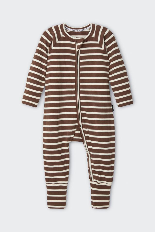 Bonds Wide Needle Rib Zippy - Chocolate / Mascarpone-1