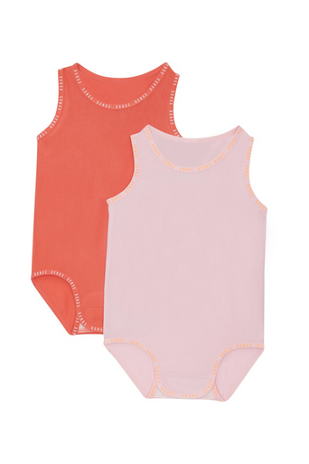 Bonds Wondergrow Singletsuit 2pk - Sugar Babe/Wild Poppy-1