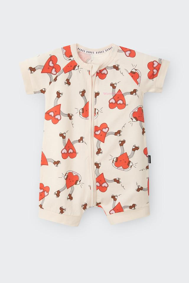 Bonds Zip Romper - Heart Beats Red-1