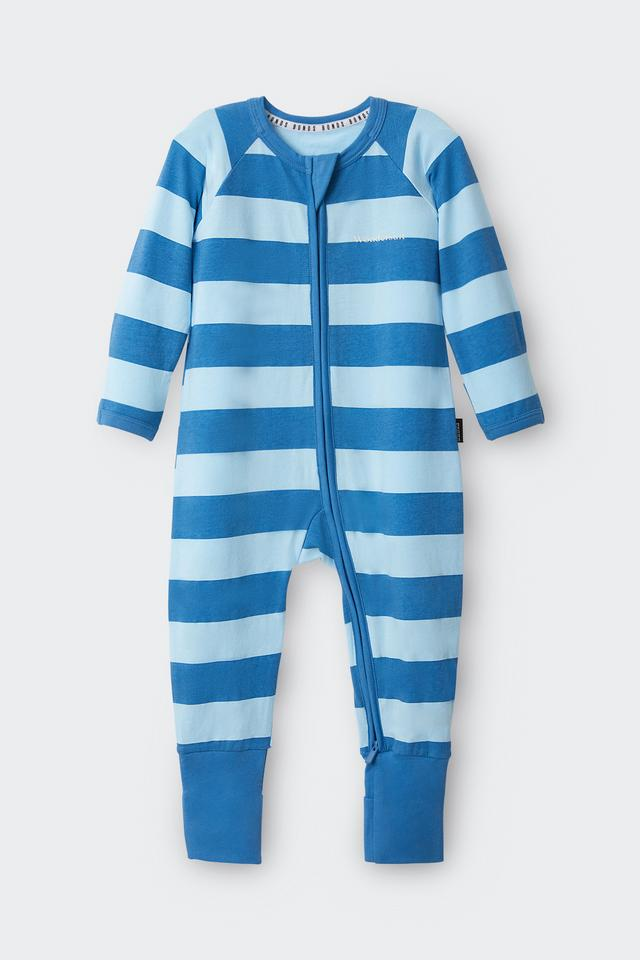 Bonds Zip Wondersuit - Horizontal Rugby Stripes Blue-1